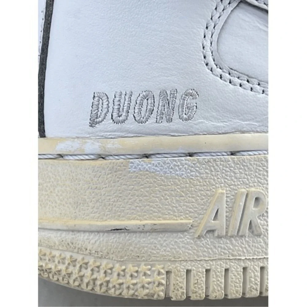 Nike Air Force 1 High NikeiD Custom 2015 White Leather Aged‎ Sole Rare Sz 5.5/7W